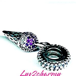 Authentic Pandora Ice cream cone pendant charm